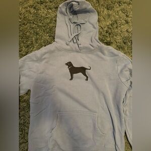 baby blue black dog hoodie
